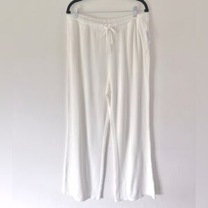Old Navy Mid-Rise Waffle Knit Pull-On White Lounge Pants Size Large